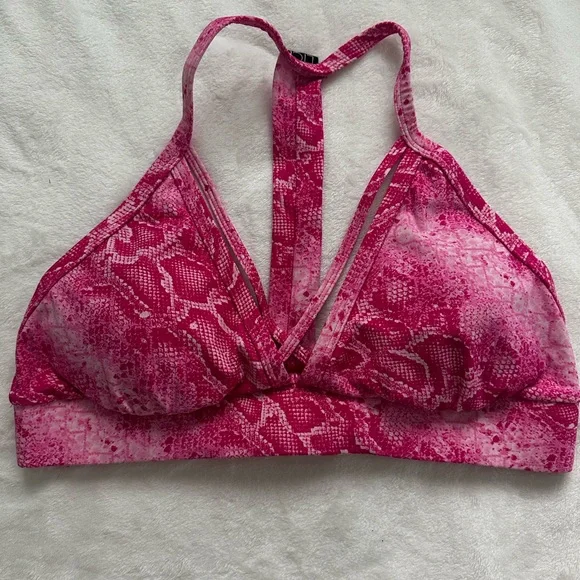 Pink Snake Print Women's Bralette - Picture 1 of 4